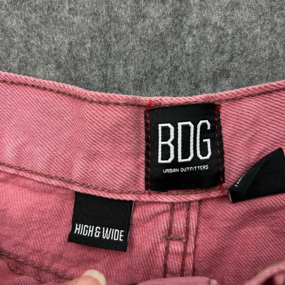 BDG Urban Outfitters High & Wide Jeans Women's Size 31 Relaxed Fit Pink Denim - Picture 4 of 15